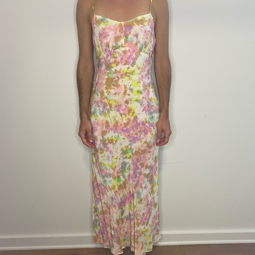 Vibrant tie dye midi dress